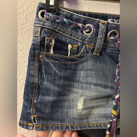 Express Distressed Denim Shorts with Boho Belt 0 - Picture 9 of 16